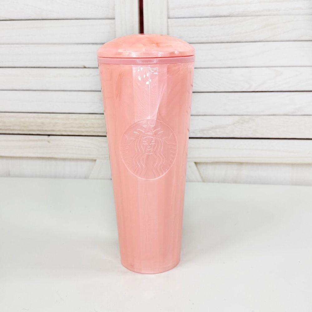 Starbucks Marbled Pearl Pink Tumbler Cup 24oz Venti